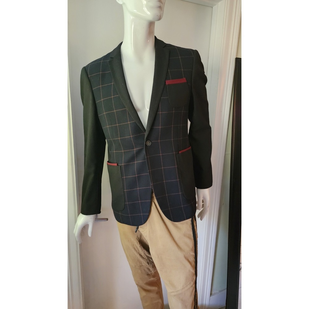 Mens Medium Blue Blazer Cotton Sport Coat Unstructured NEW A8